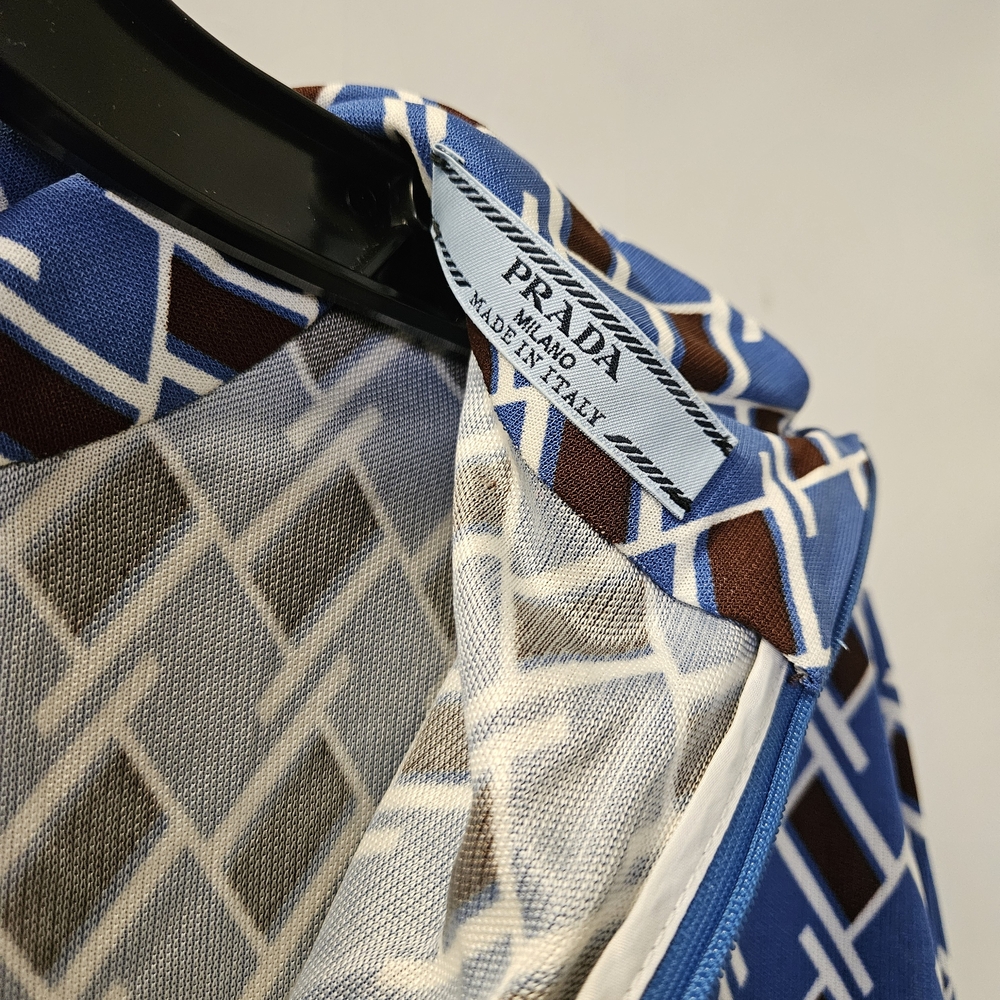 Blue Patterned Long Sleeve Top - Picture 6 of 8